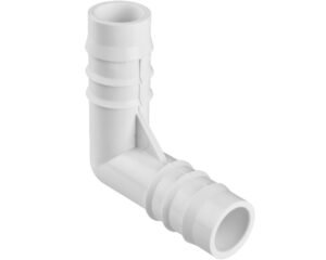 Coude 90° Waterway 3/4'' M+ cannelé · ABS blanc haute qualité