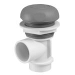Vanne de régulation Waterway 600-4367-131 · 1'' ronde · Montage rebord spa · Gris