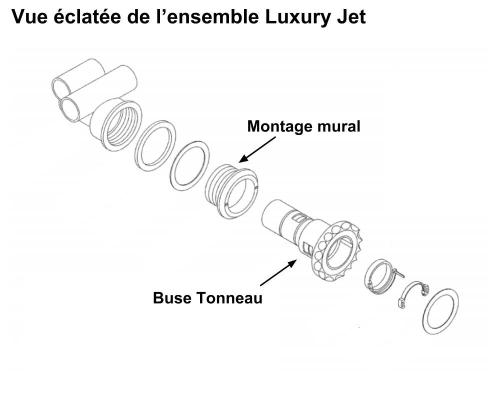 Buse directionnelle Pentair Luxury Jet Tonneau · 88 mm apparents · Gris clair texturé – Image 3