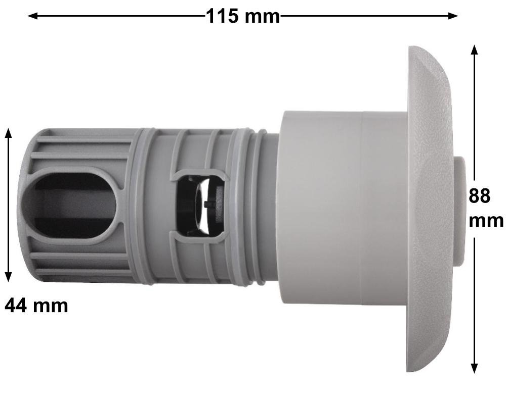 Buse directionnelle Pentair Luxury Jet Tonneau · 88 mm apparents · Gris clair texturé – Image 2