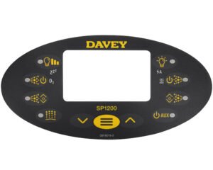 Membrane de commande Davey SpaPower SP1200 · 11 touches · Ovale noire