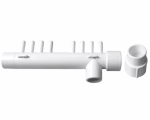 Nourrice Waterway 672-4370 · 1" M/M/F · 8 sorties 3/8" M+ · ABS Ultra-Résistante