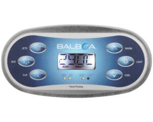 Clavier de commande Balboa TP600 CE · 6 boutons · Câble 170 cm · Configuration Jets/Aux/Flip