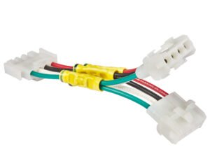 Câble splitter Waterway 773-0308 en Y · 1 AMP mâle vers 2 AMP femelles · 150 mm