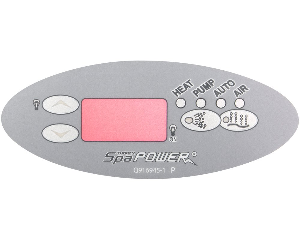 Membrane autocollante Davey SpaPower SP601 · 4 touches de commande
