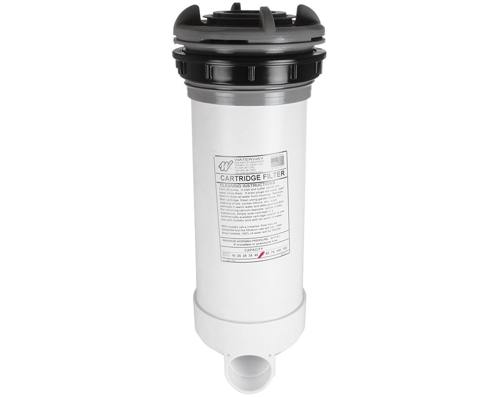 Skimmer Waterway Dyna-Flo Gris · Filtration intégrée PRB50 · Raccord 2"