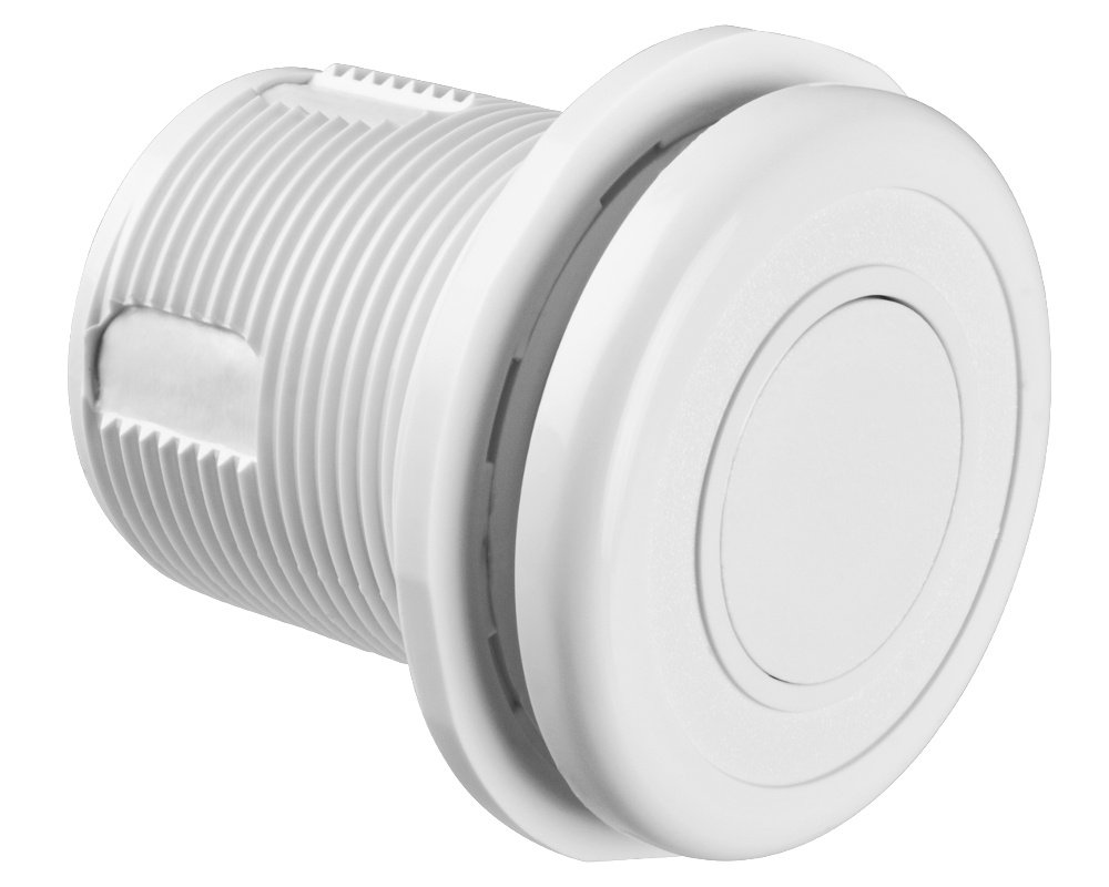 Bouton poussoir pneumatique Len Gordon LG10 Blanc lisse · Ø43 mm