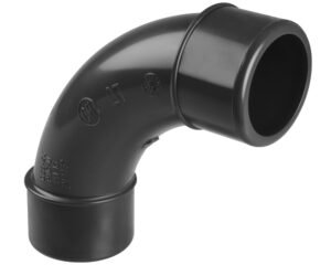 Coude PVC InterPlast COURBE50 · 90° Arrondi Double Raccord 50 mm F/F ou 63 mm M/M