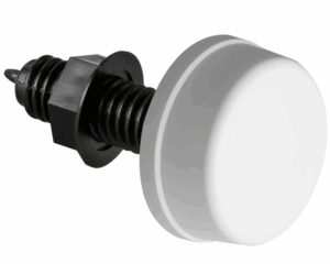 Bouton poussoir pneumatique Herga 6433 · Montée standard Ø20 mm · PVC souple