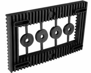 Plaque anti-vibration Waterway 319-0019 · Socle moteur 165 x 95 mm · Caoutchouc amortissant