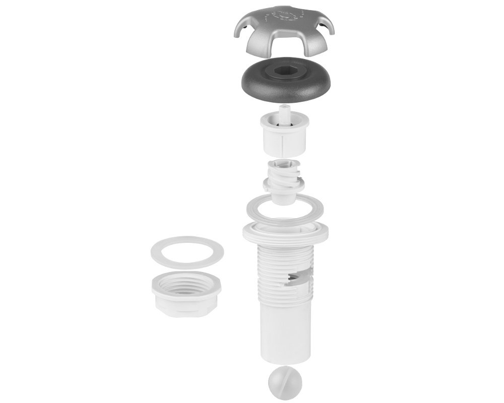 Vanne d'air CMP Crown 1" · Contrôle de débit venturi pour massage spa – Image 2