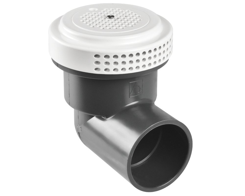 Bonde d'aspiration coudée Astral Pool 04042 · Raccord Ø 50 mm · Grille Ø 92 mm