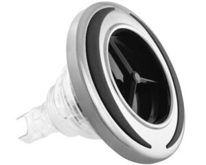 Buse de massage LVJ L-4783S Flying Twin Roto 5" · Inox & Gris texturé · Double jet rotatif