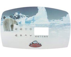 Membrane clavier Gecko TSC-80 pour Arctic Spas · 7 touches · 245 × 146 mm