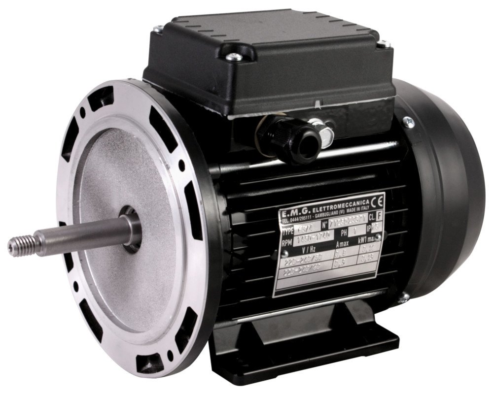 Moteur mono-vitesse EMG MEC63/4 0,16 kW (1/8 HP) · 1400 tpm · Arbre Ø12 mm