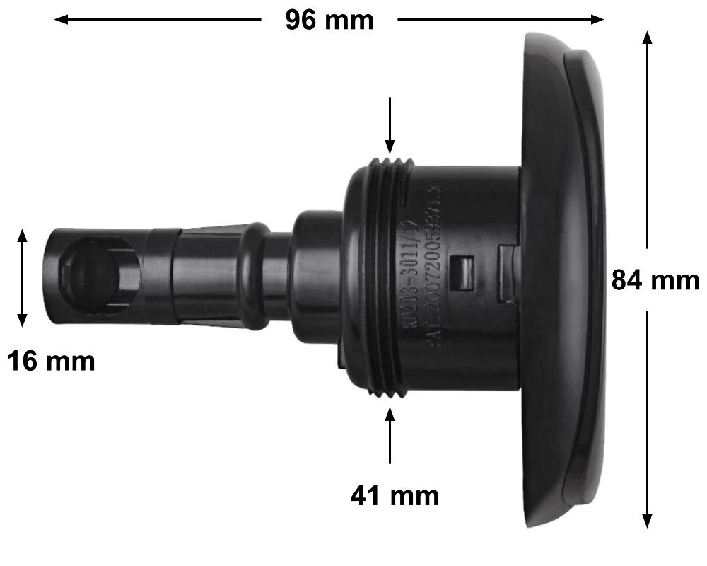 Buse de massage Rising Dragon 3" Alpha Roto · Inox & Noir · Filetage vissé – Image 2