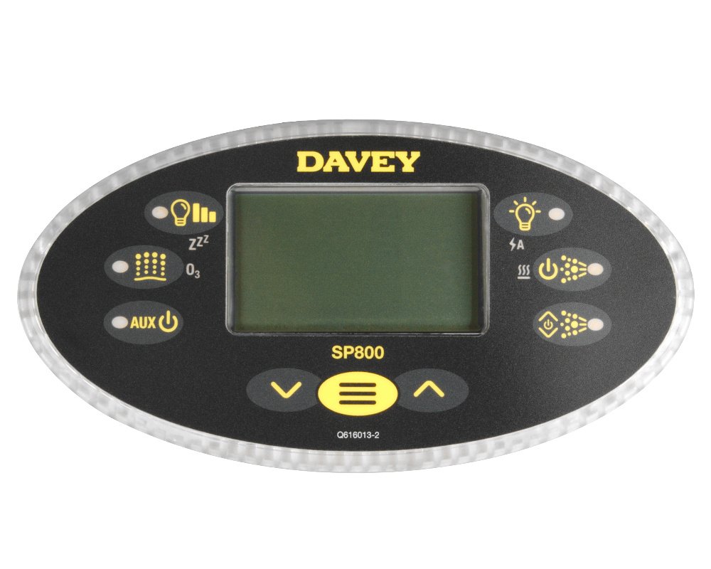 Clavier de commande Davey SpaPower SP800 Q70068 · 9 touches · 170 × 90 mm