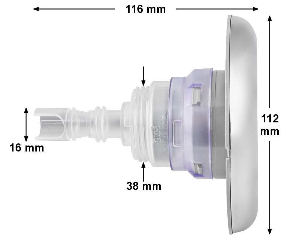 Buse de massage Waterway Poly Storm Roto LED Inox · Ø112 mm · Filetage direct – Image 2