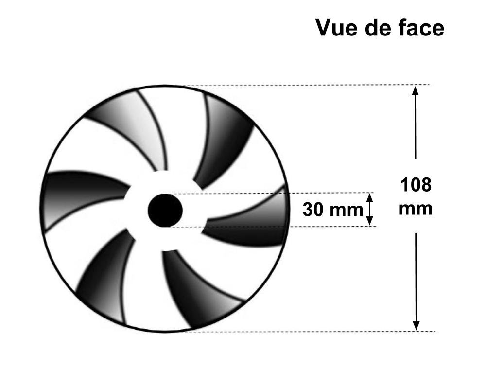 Turbine SIREM Ø 16 mm pour pompes PB mono & bi-vitesse · Remplacement direct – Image 3