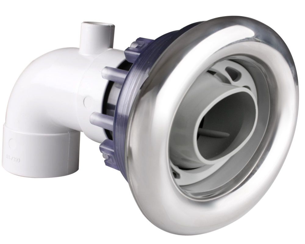 Buse de nage à contre-courant Waterway Ovo Inox · Raccord 2" et LEDs intégrables