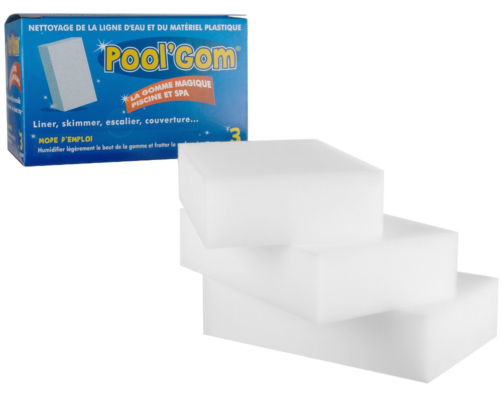 Gomme magique Pool’Gom POOLG36 · Lot de 3 effaceurs pour ligne d’eau et plastiques spa