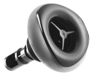 Buse de massage Rising Dragon 2,5" Roto Alpha · Inox & Noir · Jet rotatif ciblé