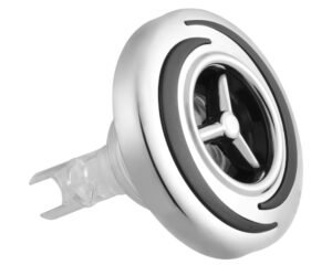 Buse de massage LVJ Medium Tourbillon Twin Roto 3" · Inox & Gris Texturé · Effet Lumineux LED