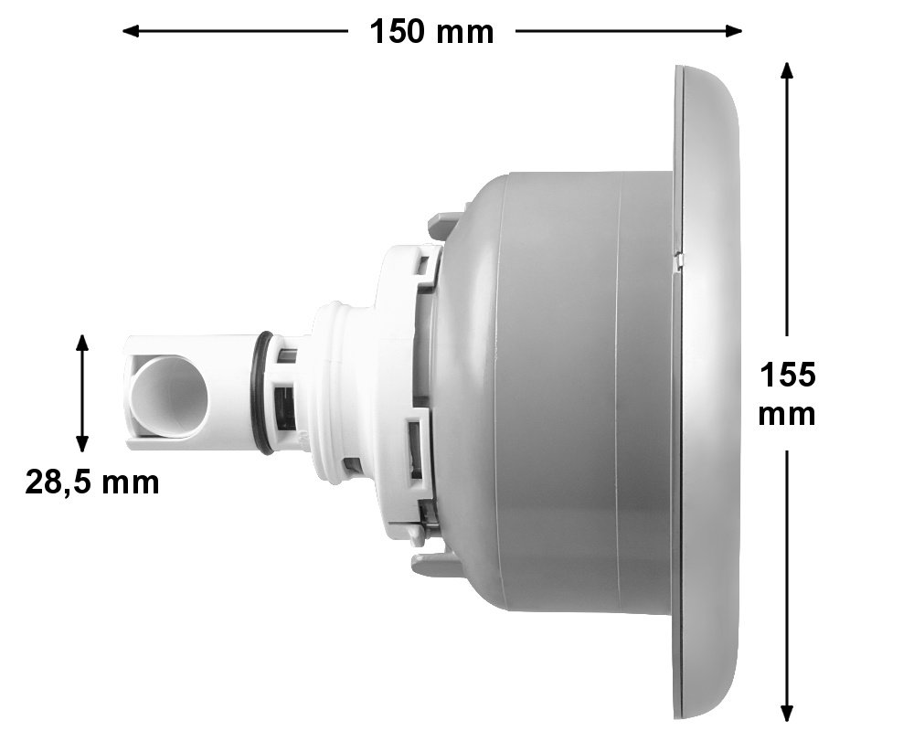 Buse de massage Waterway Mega Storm Turbulator · Inox & Gris · Ø 155 mm – Image 2