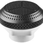 Bonde d’aspiration LVJ Crystal L-3801 1,5" · Grille anti-vortex noire · 29 m³/h