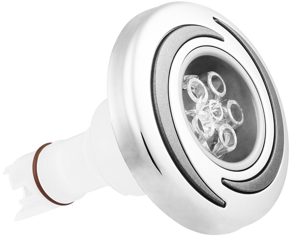 Buse spa CMP Pro-Loc 200 Halo Massage LED · Ø52 mm · Inox & gris texturé