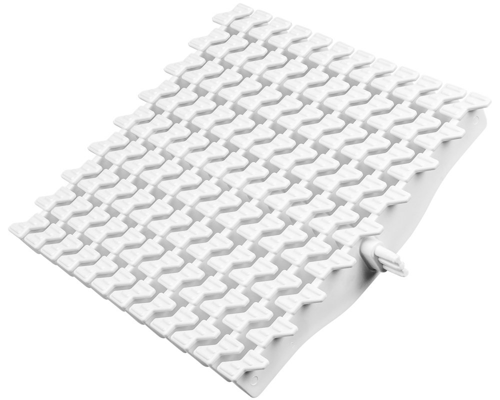 Grille antidérapante courbable GR47 · Pour spas à débordement · Polypropylène blanc traité UV