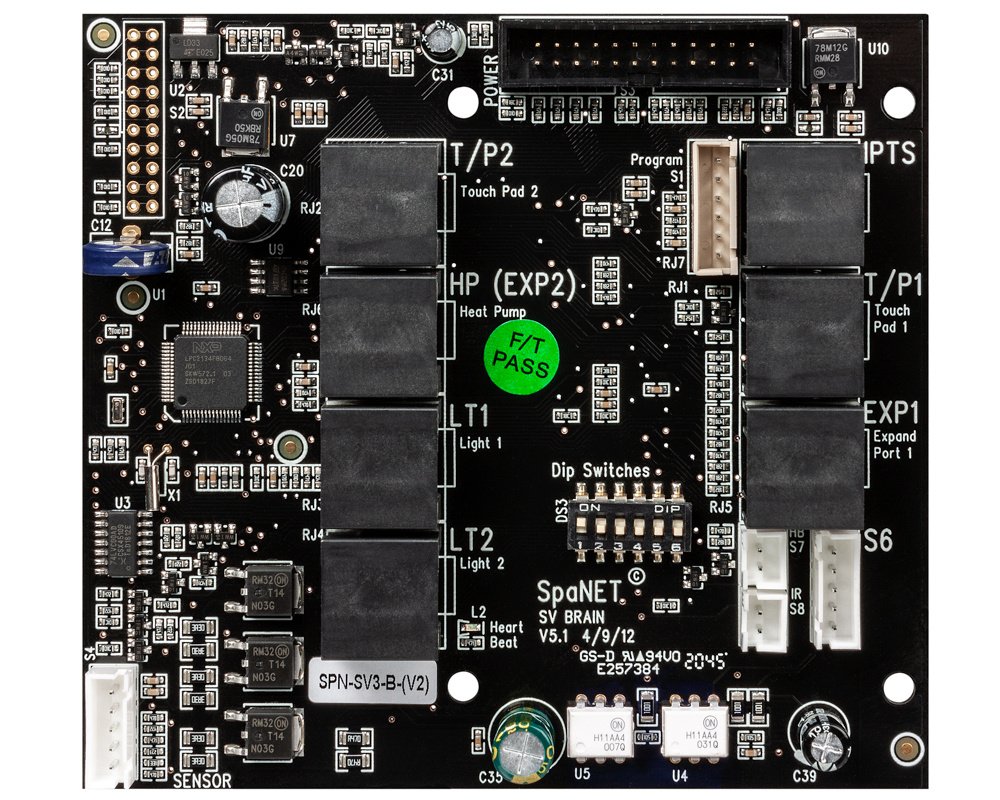 Carte de contrôle SpaNet SV3-V2 · Gestion basse tension + WiFi · 12V