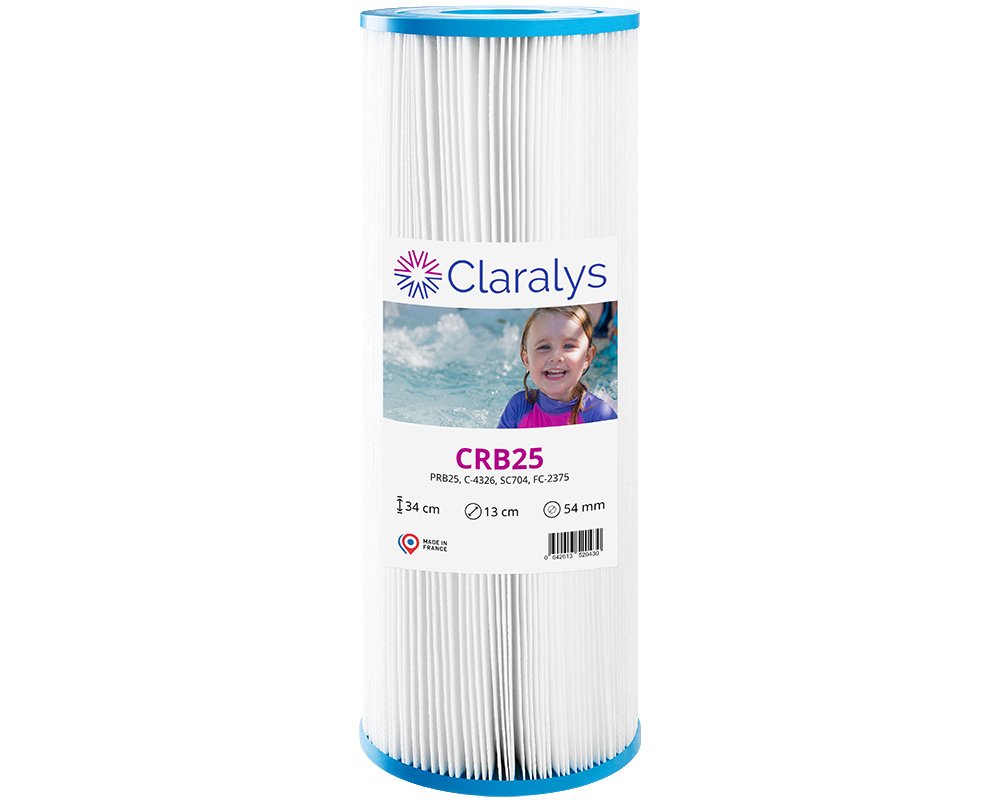 Filtre spa Claralys CRB25 · Compatible PRB25 · 2,5 m² de surface