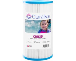 Cartouche filtrante Claralys CRB35 · Compatible PRB35 · Ø127 x 235 mm