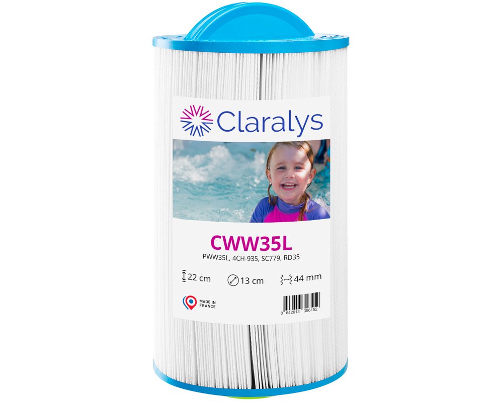 Filtre de spa Claralys CWW35L · 127 mm Ø · Remplacement PWW35L