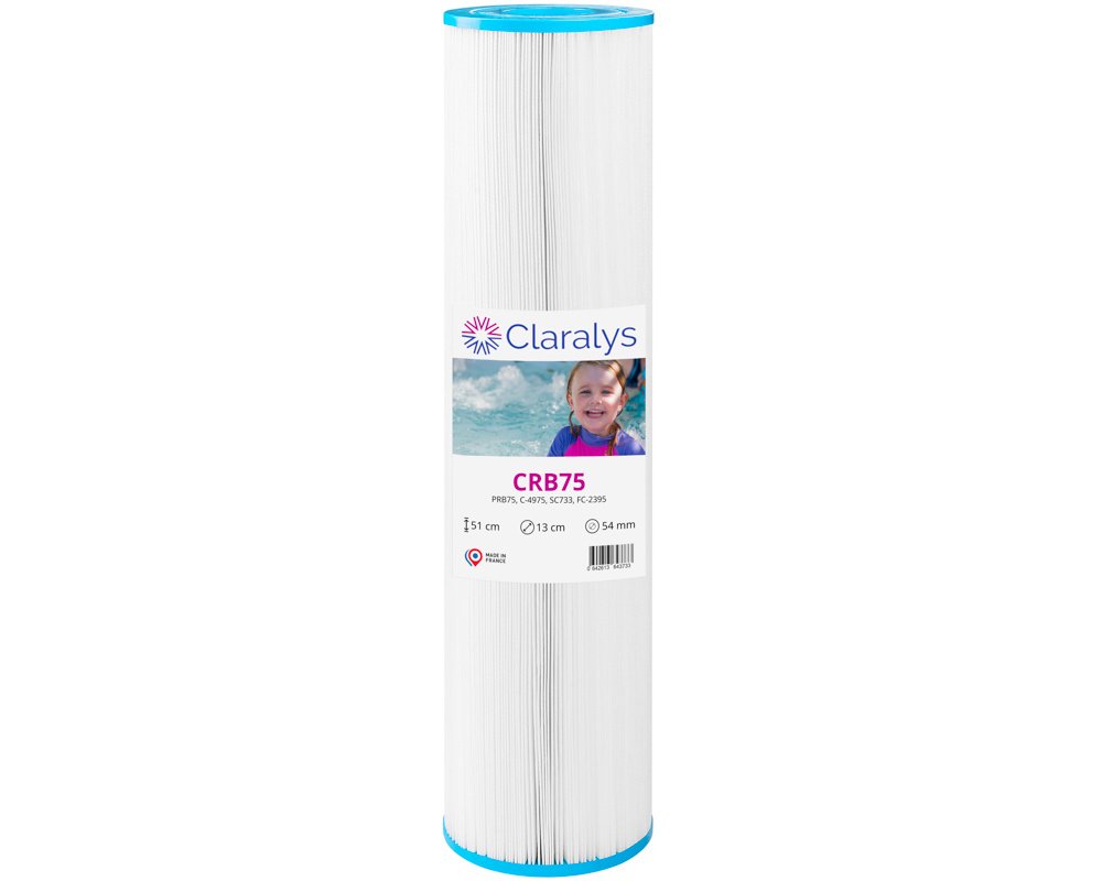 Filtre spa Claralys CRB75 · Remplacement compatible PRB75 · Ø127 x 511 mm