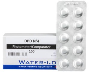 Pastilles DPD4 PoolLAB TBSPD4100 · Analyse Brome Total & Oxygène Actif · 100 Pastilles