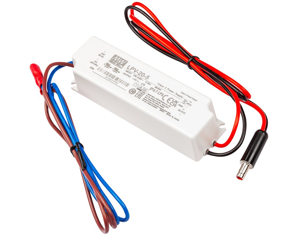 Transformateur étanche 5V DC 3A pour analyseur d'eau Spa in line · Ondilo LPV-20-5