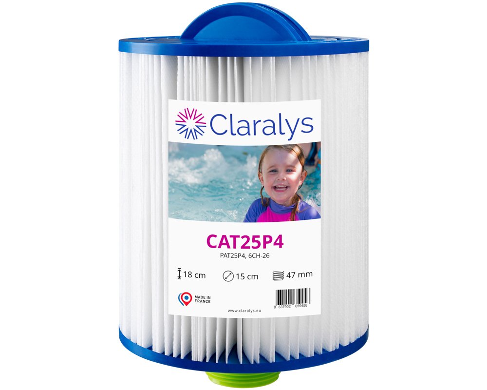Filtre Claralys CAT25P4 · Cartouche de remplacement Ø150 mm · Pas de vis MPT 1,5"