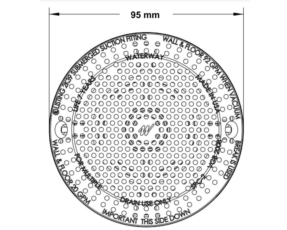 Bonde d'aspiration Waterway Hi-Flo 1,5" · 29 m³/h · Anti-vortex – Image 2