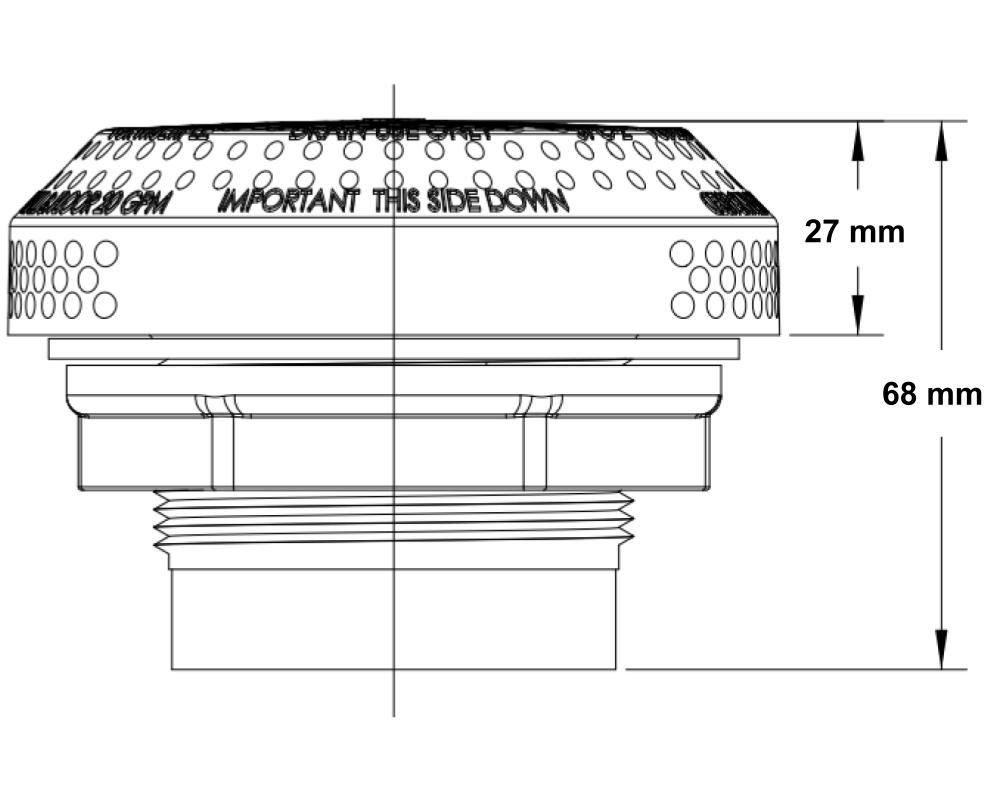 Bonde d'aspiration Waterway Hi-Flo 1,5" · 29 m³/h · Anti-vortex – Image 3