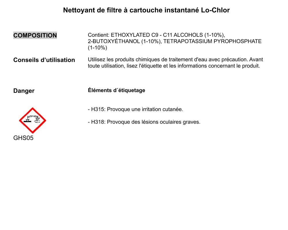 Nettoyant Instantané Lo-Chlor IFCLNFR · Filtres spa/piscine sans trempage – Image 2