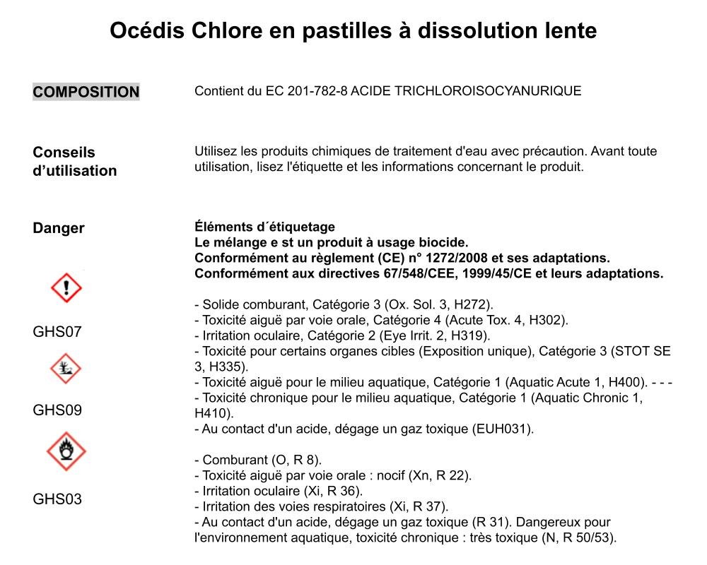Pastilles de chlore stabilisé Ocedis O Spa · 1 kg · Dissolution lente – Image 2