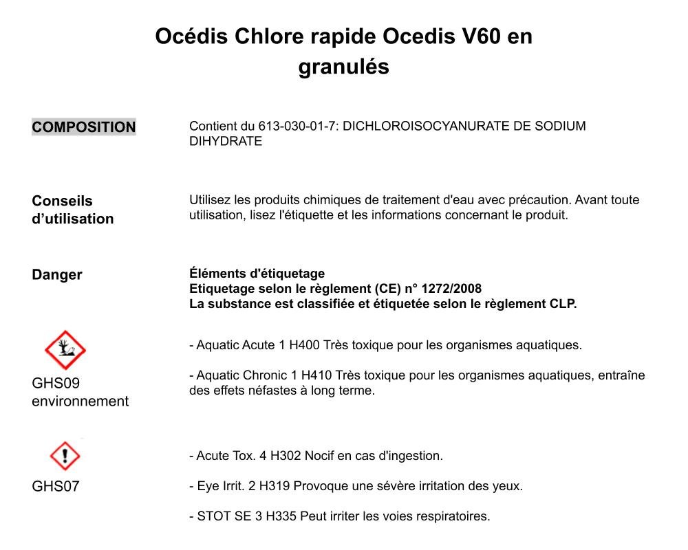 Chlore rapide en granulés Ocedis O'Spa V60 · Traitement choc pour spa · 1 kg – Image 2
