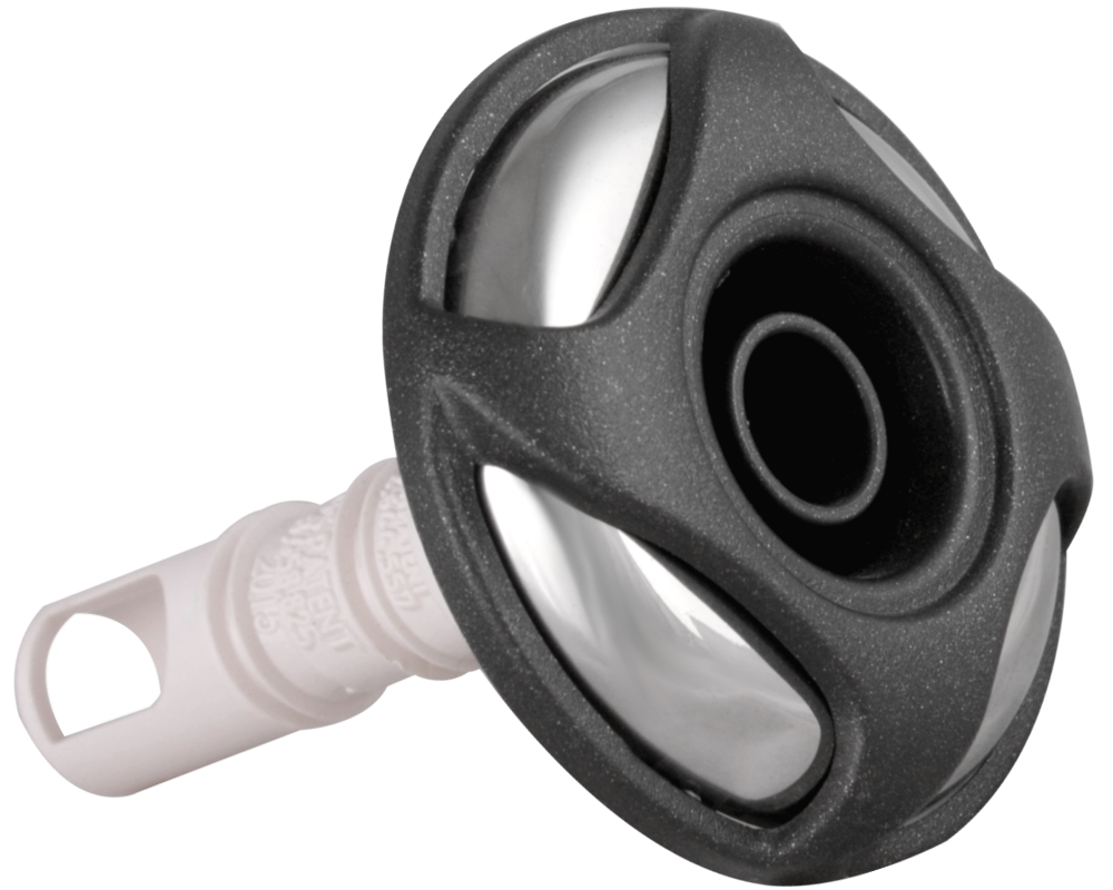 Buse Waterway Cluster Storm Directional Swirl à visser · Inox & Plastique noir