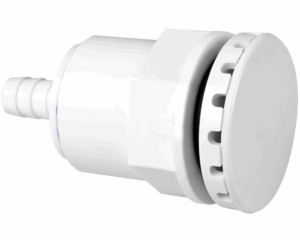 Buse d'air Balboa Lo-Pro 3/8" M+ · Finition blanche · Ø 42 mm