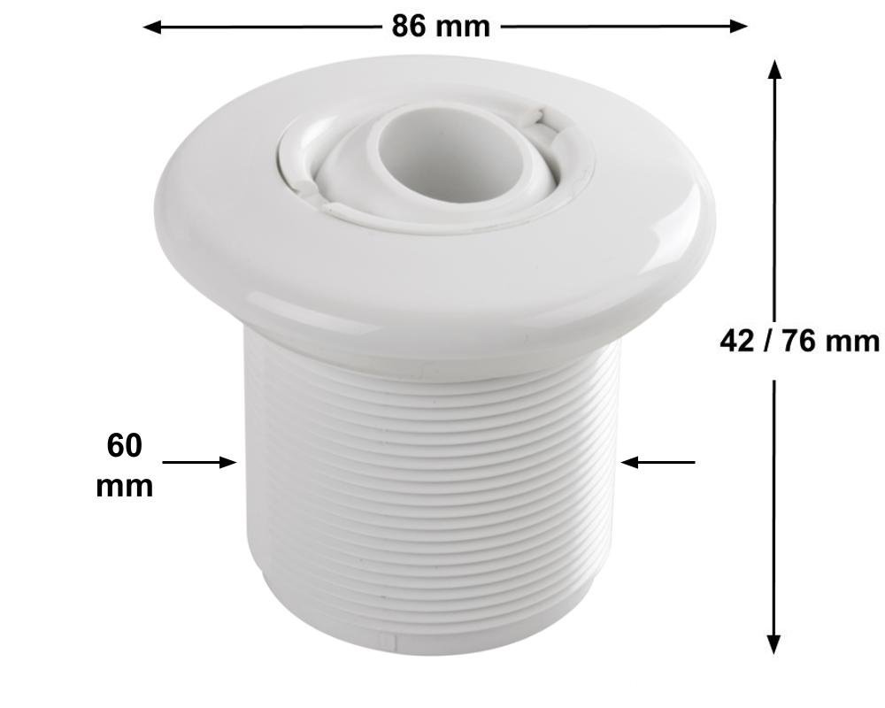 Buse de massage Balboa HydroAir Hydro-Jet Eyeball · Version Courte · Ø86 mm – Image 2