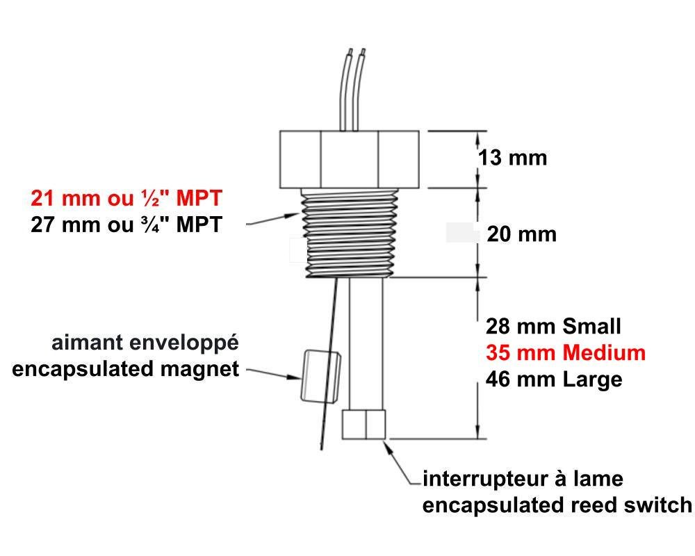 Détecteur de débit Harwil Q12DS 35 mm · 1A · pour tuyau 3/4" – Image 3