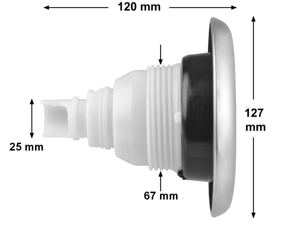 Buse de massage Jazzi 5" Crystal Twin Roto · Inox à visser · Double jets rotatifs – Image 2