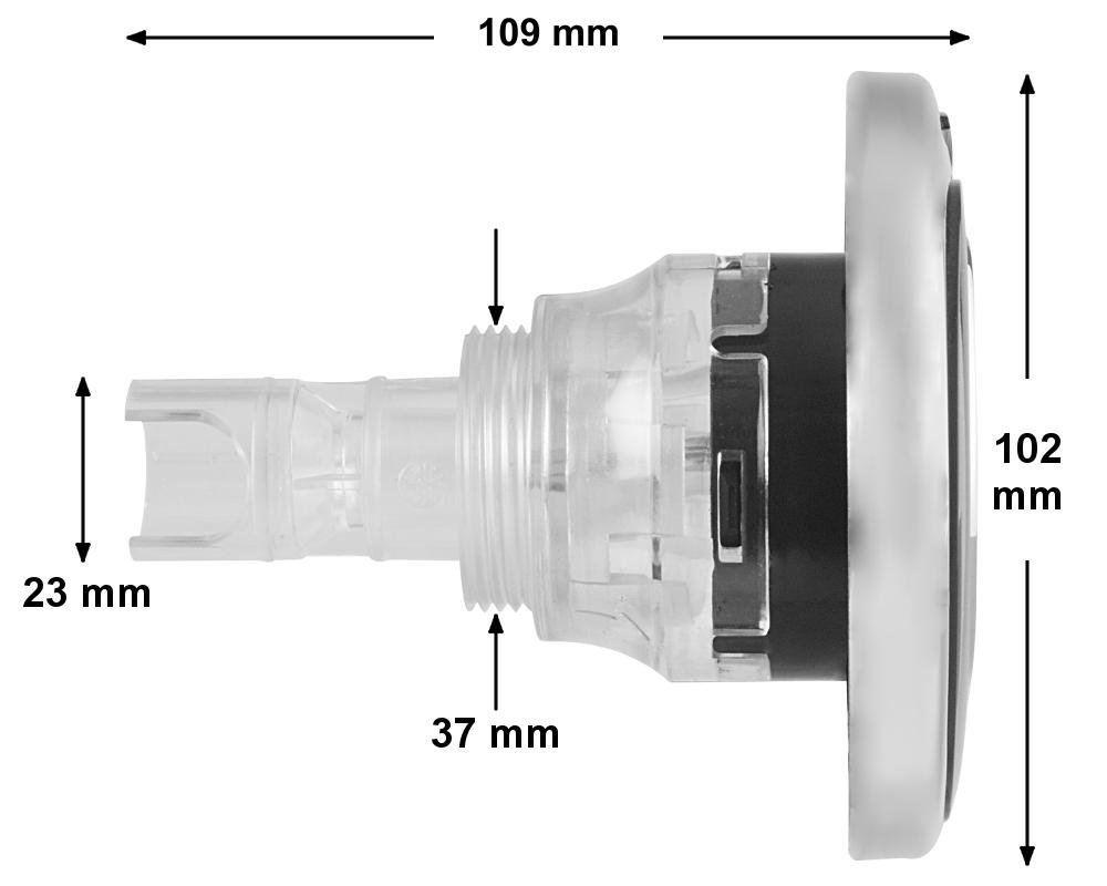 Buse LVJ Tourbillon Directional 4" · Inox & Gris Texturé · Lumière LED intégrable – Image 2